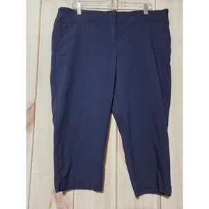 IZOD Golf Womens Navy Blue Cropped Capri Pants Size 16 Stretch Performance